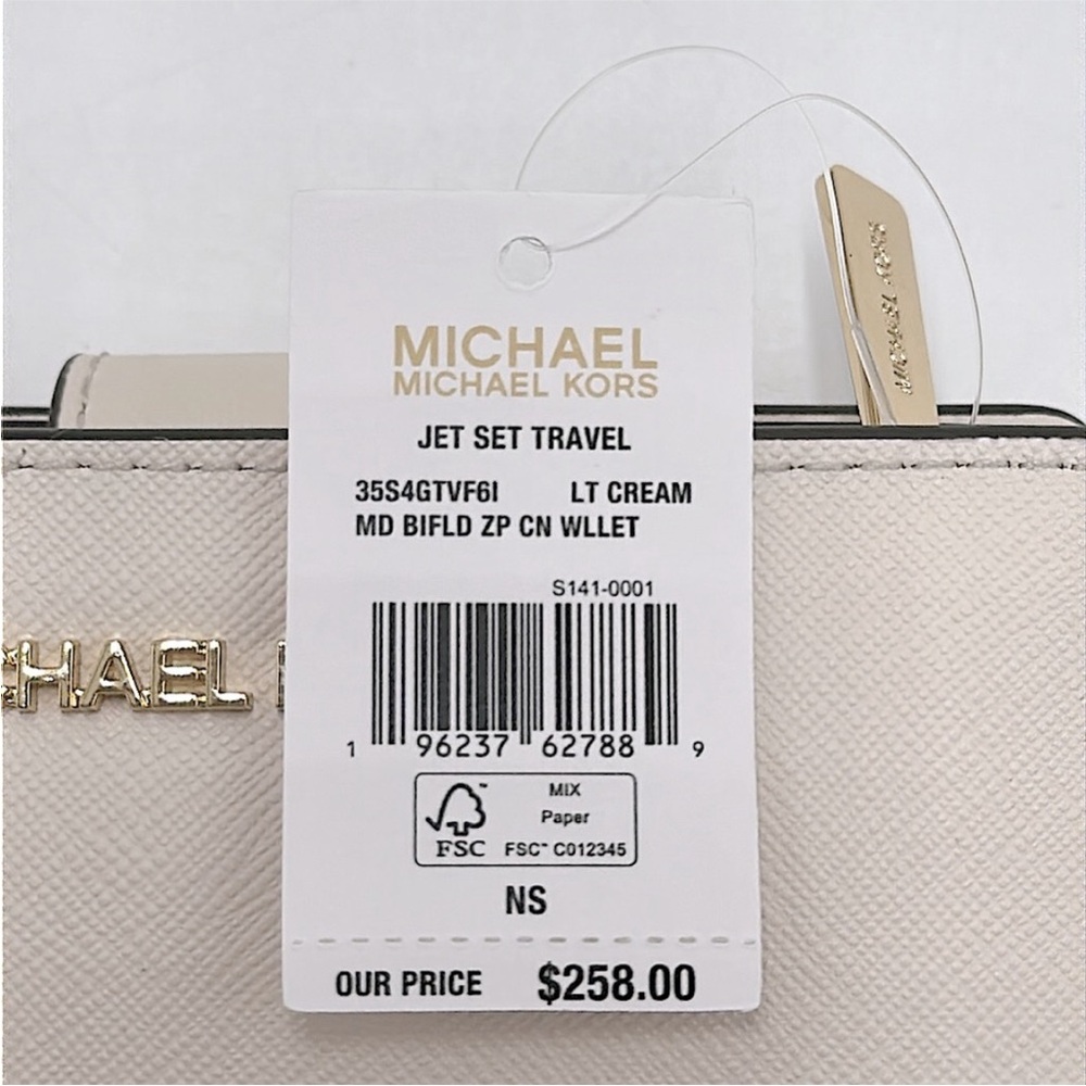 Michael Kors Jet Set Medium Floral Embellished Signature Logo Bi-Fold Wallet - Picture 8 of 15